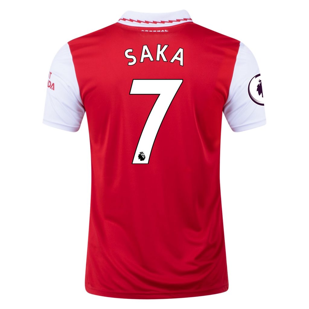 Bukayo Saka Arsenal 22/23 Home Jersey by adidas Arena Jerseys